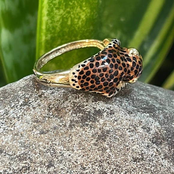 14k Ruby Eyed - Enamel panther Ring - Picture 5 of 9